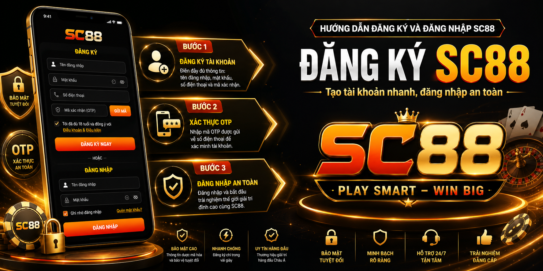 Đăng ký và đăng nhập SC88 nhanh chóng chỉ với vài bước đơn giản